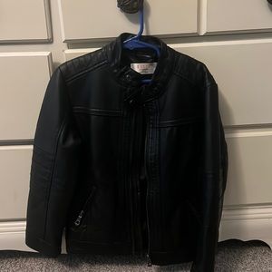 Little boys black leather jacket
